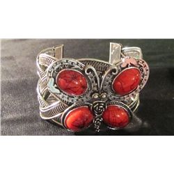 red butterfly cuff bracelet