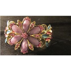 purple flower cuff bracelet