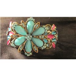 blue flower cuff bracelet
