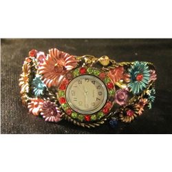 multi colored cuff bracelet watch