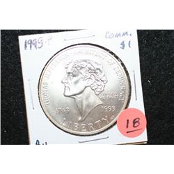 1993-P US Thomas Jefferson Architect of Democracy Commerative $1 Coin, BU