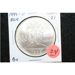 1995-D US XXVI Olympiad Atlanta "Bicycling" Commerative $1 Coin, BU