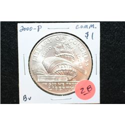 2000-P US Library of Congress 200th Anniversary Commerative $1 Coin, BU
