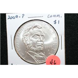 2009-P US Abe Lincoln Commerative $1 Coin, BU