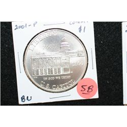 2001-P US Capitol Visitor Center Anniversary Commerative $1 Coin, BU