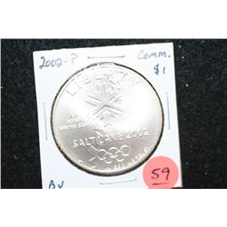 2002-P US XIX Olympic Winter Games-Salt Lake Commerative $1 Coin, BU