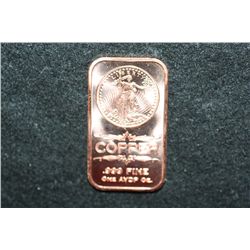 2012 Copper Ingot, .999 Fine 1 Oz.