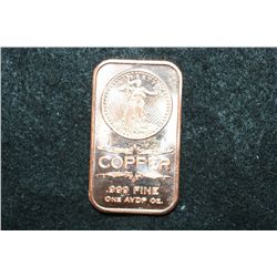 2012 Copper Ingot, .999 Fine 1 Oz.