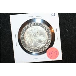 Project Apollo-Man's Greatest Adventure, Return to Earth Silver Round, .407 Oz.