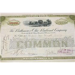 The Baltimore and Ohio Railroad Co. Stock Certificate Dated 1927