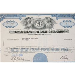The Great Atlantic & Pacific Tea Co. Stock Certificate Dated 1968
