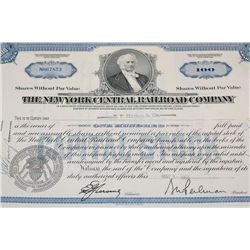 The New York Central Railroad Co. Stock Certificate Dated 1956