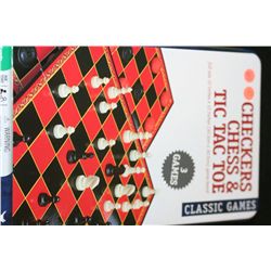 Checkers, Chess & Tic Tac Toe Classic Games, Three in One