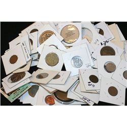 Grab Bag of US Coin, Foreign Coin, Token, Wooden Nickel, Etc., Various Dates, Conditions & Denominat