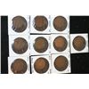Image 1 : Canada One Cent Foreign Coin, Lot of 10, Dated 1859-1920