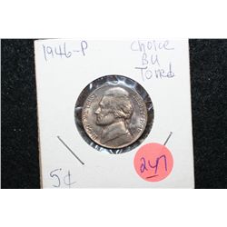 1946 Jefferson Nickel, Choice Toned, BU