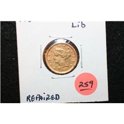 1851 Liberty $2 1/2 Gold Coin, Repaired