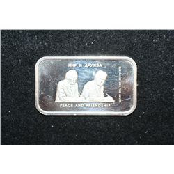 Peace & Friendship Silver Ingot, .999 Fine Silver 1 Oz.