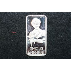 Amelia Earhart-The Greatest Americans Silver Ingot, .999 Fine Silver 1 Oz., The Hamilton Mint