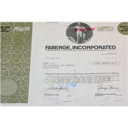 Faberge Inc. Stock Certificate Dated 1973