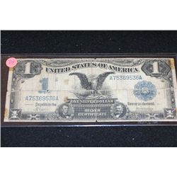 1899 US Silver Certificate $1, Blue Seal, Large Eagle Bill