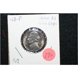 1948 Jefferson Nickel, Choice BU, Nice Steps