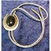 530. Bolo Tie with Polished Onyx Cabochon.