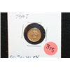 Image 1 : 1853 Liberty $1 Gold Coin, Type I, Removed From Jewelry
