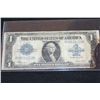 Image 1 : 1923 US Silver Certificate $1, Blue Seal, Large Washington Bill, AG3, Large Piece Torn Away @ Rt.