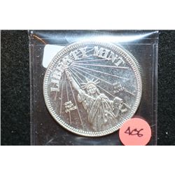 1986 Liberty Mint Silver Round, 999+ Fine Silver 1 Oz.