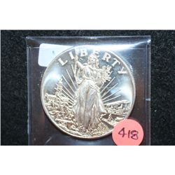 "Walking Liberty" Silver Trade Unit Round, .999 Fine Silver 1 Oz.