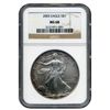 Image 1 : 2003 NGC MS-68 American SIlver Eagle           TONED MONSTER  100% LILAC COLOR!