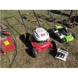 White lawn mower