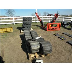set of rubber tracks & 10" tires for skid loader