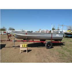 1960 Alumacraft Model 5520  14 ft boat w/5 1/2 hp Evinrude & 1999 homemade tilt trailer     Unable t
