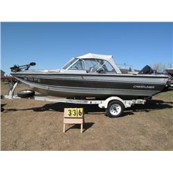 1989 Crestliner boat w/120 hp V4 Evinrude motor & 1989 Shorelander trailer      SN- NOR24216L889   u