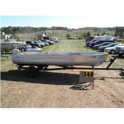 1974 Alumacraft 14 ft boat w/10 hp Chrysler motor &1977 Snowco trailer   unable to verify vin