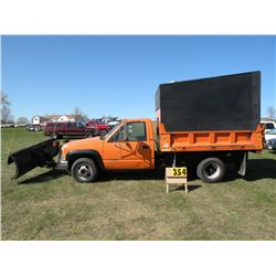 1993 Chev 3500 4x4 w/dump box & plow     SN- 1GBHK34K8PE197673