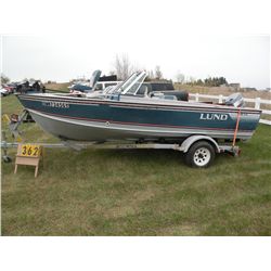1988 Lund Tyee 5.3 boat w/trailer     SN- LUNM0946H788