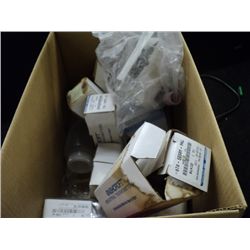 BOX OF MISCELLANEOUS LAB EQUIPMENT
