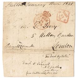 1828 (27 September) Daniel O'Connell envelope with signature and seal sent from Kerry