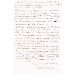 circa 1870: Isaac Butt handwritten and signed letter relating to Home Rule