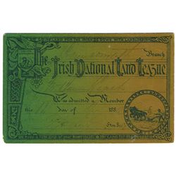 1880 (12 December) Irish National Land League membership card
