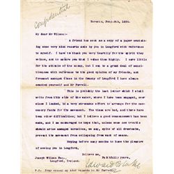 1885-96: Collection of signed Irish Parlimentary Party letters including Edward Blake