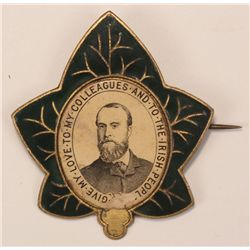 1890s: Charles Stewart Parnell 'Ivy Day' enamel badge