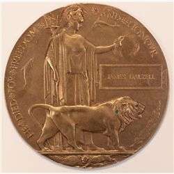 1914-18: WW1 Memorial Plaque to James Dalzell