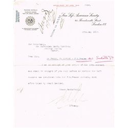 1916 (13 May to 4 July). An extraordinary correspondence re: Pádraig Pearse's Life Assurance Policy.