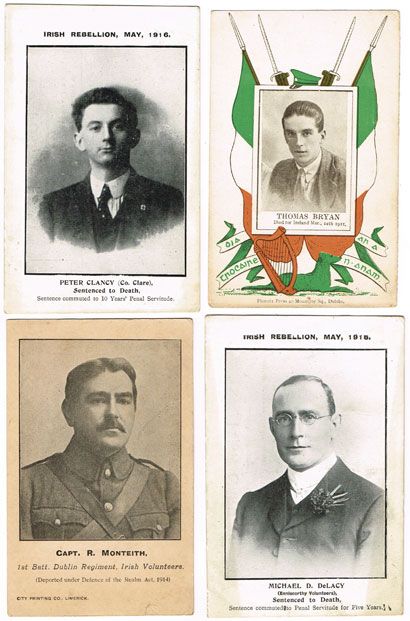 1916 Rising and War of Independence leaders and martyrs postcards ...