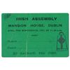 Image 1 : 1917 (19 April) Irish Assembly Mansion House Conference ticket