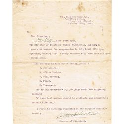 1923 (October 12) Countess Markievicz Dublin South bye-election letter